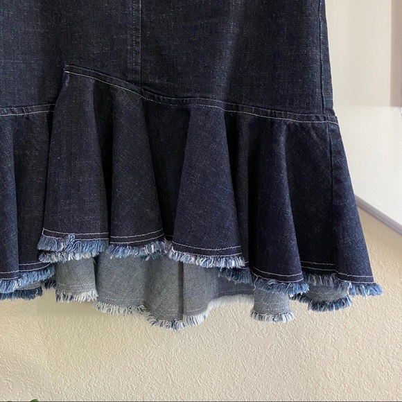 Scripted - Ruffle Denim Mini Skirt - Picture 5 of 16
